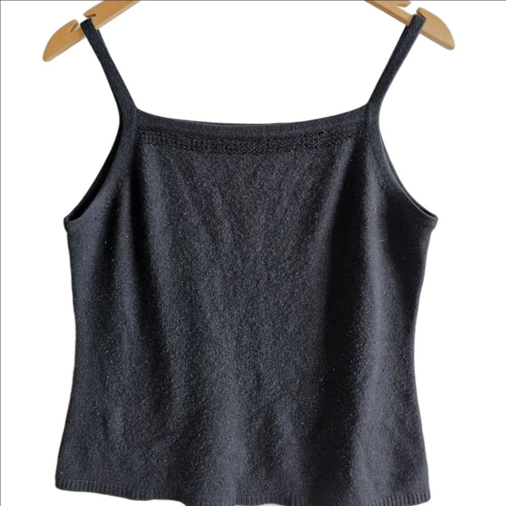 Vintage Pariscope knitted tank with beads